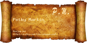 Petky Martin névjegykártya