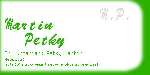 martin petky business card